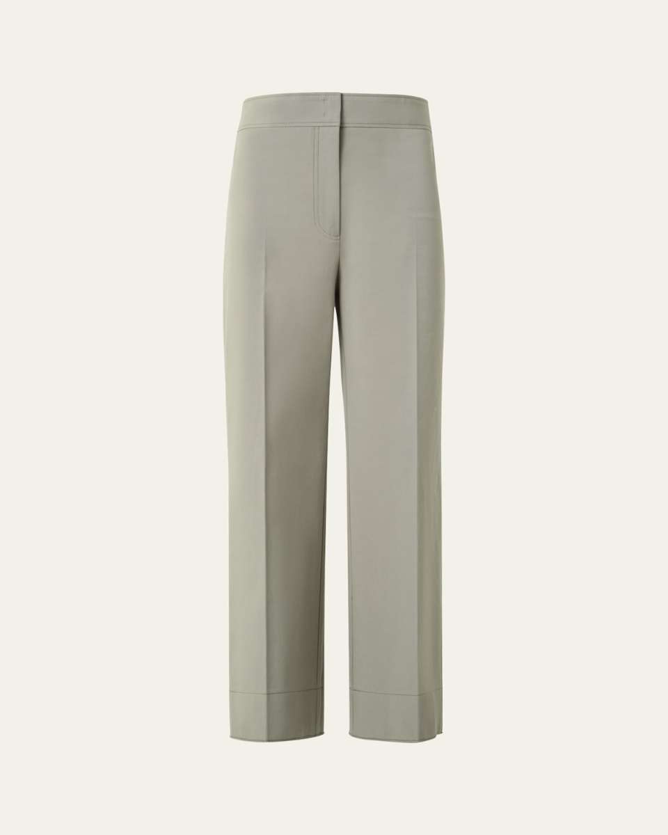 Chieko Cropped Bi-Stretch Cotton Pants